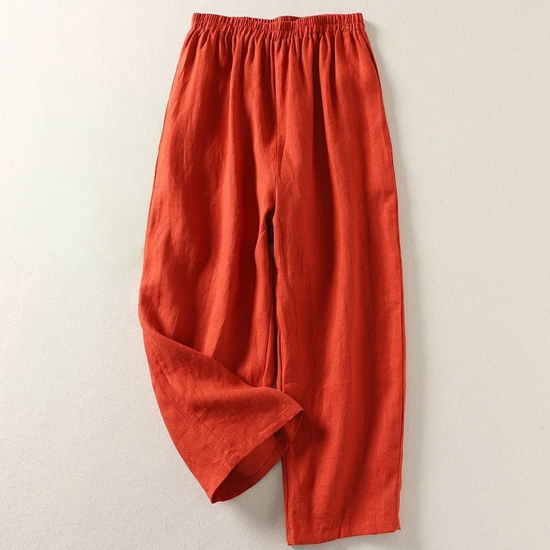 Amalia™ — Pantalon fluide en coton et lin